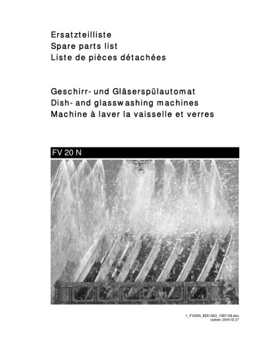 Pièces détachées MEIKO FV20N Annee 0 