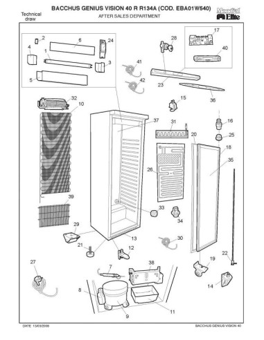 Pièces détachées MONDIAL FRAMEC BACCHUS GENIUS VISION 40R R134A Annee 2006 