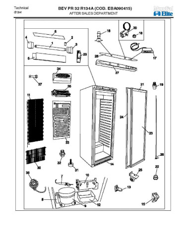 Pièces détachées MONDIAL FRAMEC BEV PR32 R134A Annee 2009 