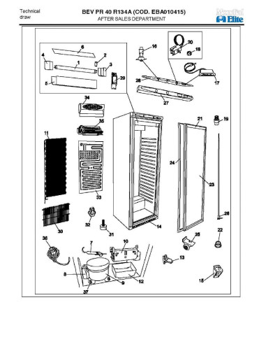 Pièces détachées MONDIAL FRAMEC BEV PR40 R134A Annee 2009 