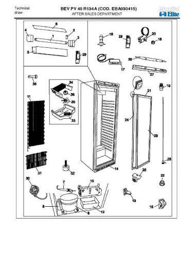 Pièces détachées MONDIAL FRAMEC BEV PV40 R134A Annee 2009 