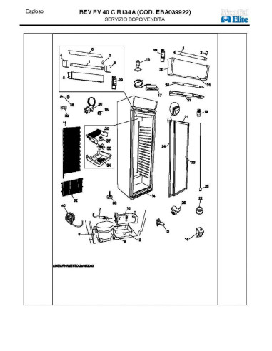 Pièces détachées MONDIAL FRAMEC BEV PV40C R134A EBA039922 Annee 2003 