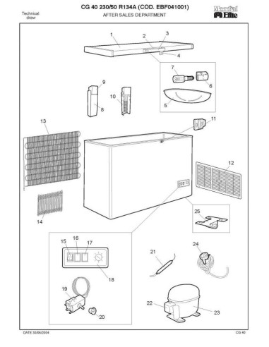 Pièces détachées MONDIAL FRAMEC CG40 230 50 R134A Annee 2004 