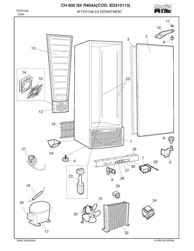 Pièces détachées MONDIAL FRAMEC CH600 NX R404A Annee 2005 