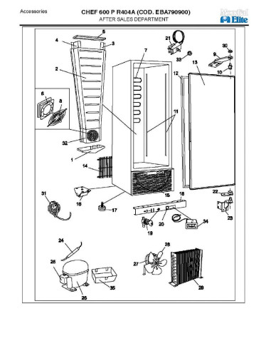 Pièces détachées MONDIAL FRAMEC CHEF 600P R404A EBA790900 Annee 2009 