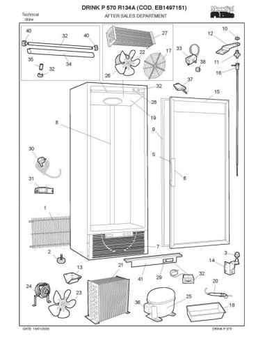 Pièces détachées MONDIAL FRAMEC DRINK P570 R134A Annee 2005 