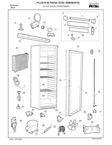 Pièces détachées MONDIAL FRAMEC I PLUS N40 R404A Annee 2005 