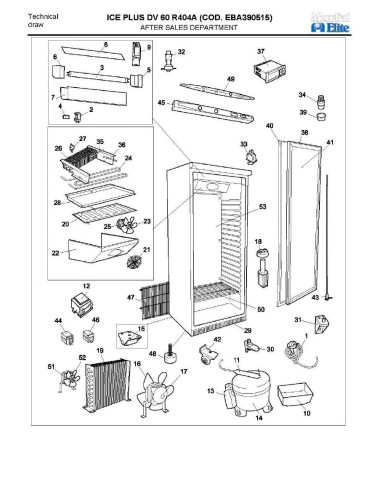 Pièces détachées MONDIAL FRAMEC ICE PLUS DV60 R404A Annee 2006 