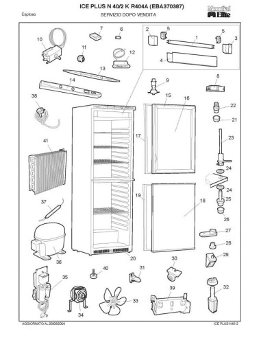 Pièces détachées MONDIAL FRAMEC ICE PLUS N40 2 K R404A Annee 2004 