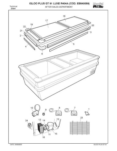 Pièces détachées MONDIAL FRAMEC IGLOO PLUS GT91 LUXE R404A Annee 2003 