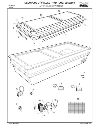 Pièces détachées MONDIAL FRAMEC IGLOO PLUS GT94 LUXE R404A Annee 2003 