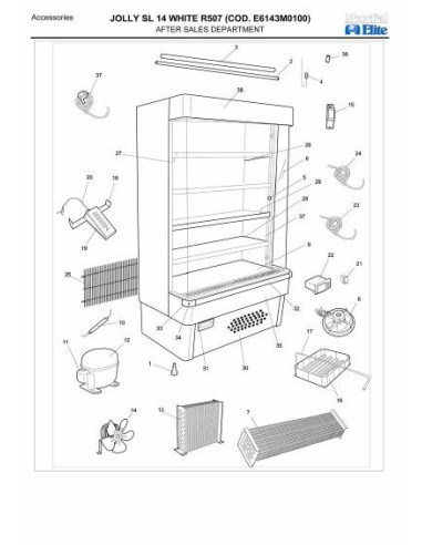 Pièces détachées MONDIAL FRAMEC JOLLY SL14 WHITE R507 Annee 2009 