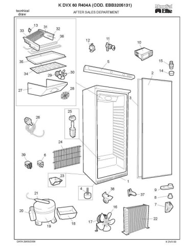 Pièces détachées MONDIAL FRAMEC KDVX 60 R404A Annee 2006 