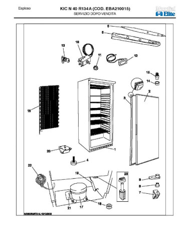 Pièces détachées MONDIAL FRAMEC KIC N40 R134A EBA210015 Annee 2003 