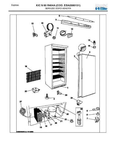 Pièces détachées MONDIAL FRAMEC KIC N60 R404A EBA2300151 Annee 2005 