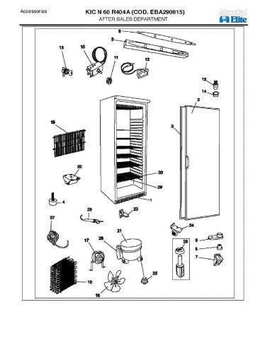 Pièces détachées MONDIAL FRAMEC KIC N60 R404A EBA290815 Annee 2009 