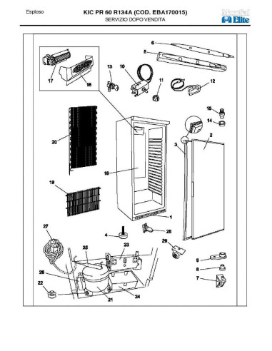 Pièces détachées MONDIAL FRAMEC KIC PR60 R134A EBA170015 Annee 2003 