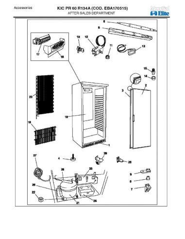 Pièces détachées MONDIAL FRAMEC KIC PR60 R134A EBA170515 Annee 2009 