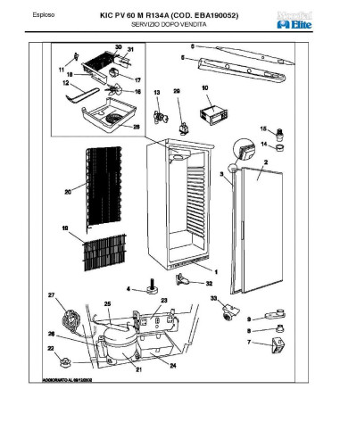 Pièces détachées MONDIAL FRAMEC KIC PV60M R134A EBA190052 Annee 2003 