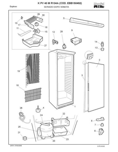 Pièces détachées MONDIAL FRAMEC KPV40M R134A Annee 2005 