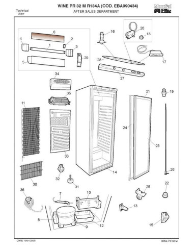 Pièces détachées MONDIAL FRAMEC WINE PR32M R134A Annee 2005 