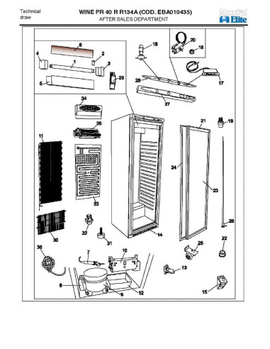 Pièces détachées MONDIAL FRAMEC WINE PR40R R134A Annee 2007 