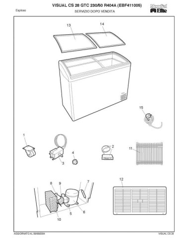 Pièces détachées MONDIAL FRAMEC VISUAL CS28GTC 230 50 R404A Annee 2004 