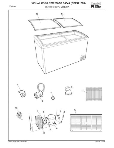 Pièces détachées MONDIAL FRAMEC VISUAL CS38GTC 230 50 R404A Annee 2003 