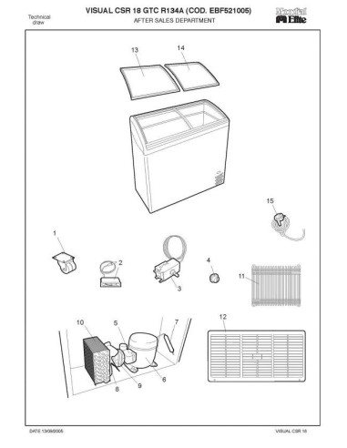 Pièces détachées MONDIAL FRAMEC VISUAL CSR18GTC R134A Annee 2005 