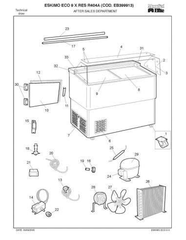 Pièces détachées MONDIAL FRAMEC ESKIMO ECO 9X RES R404A Annee 2005 