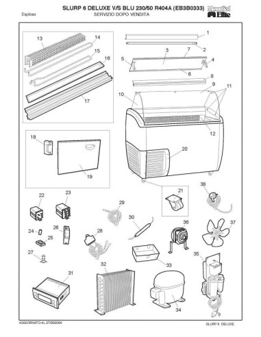 Pièces détachées MONDIAL FRAMEC SLURP 6 DE LUXE VS BLU 230 50 R404A EB3B0333 Annee 2004 