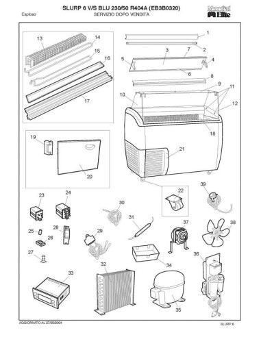 Pièces détachées MONDIAL FRAMEC SLURP 6 VS BLU 230 50 R404A EB3B0320 Annee 2004 