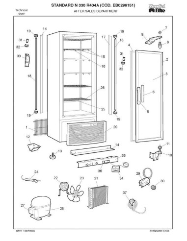 Pièces détachées MONDIAL FRAMEC STANDARD N330 R404A Annee 2005 