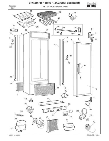 Pièces détachées MONDIAL FRAMEC STANDARD P330C R404A Annee 2005 