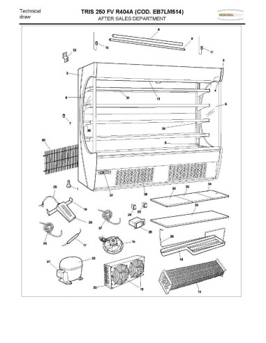 Pièces détachées MONDIAL FRAMEC TRIS 250FV R404A Annee 2008 