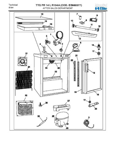 Pièces détachées MONDIAL FRAMEC TTGPR14L R134A Annee 2005 