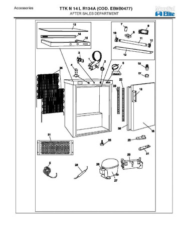 Pièces détachées MONDIAL FRAMEC TTKN14L R134A Annee 2005 