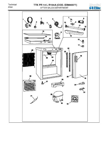 Pièces détachées MONDIAL FRAMEC TTKPR14L R134A Annee 2004 