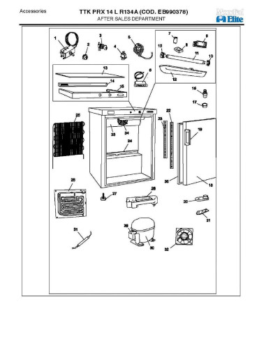 Pièces détachées MONDIAL FRAMEC TTKPRX14L R134A EB990378 Annee 2005 