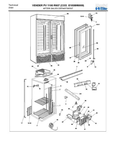 Pièces détachées MONDIAL FRAMEC VENDER PV1100 R507 Annee 2008 