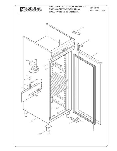 Pièces détachées MODULAR 400BTE-DX Annee 2004 