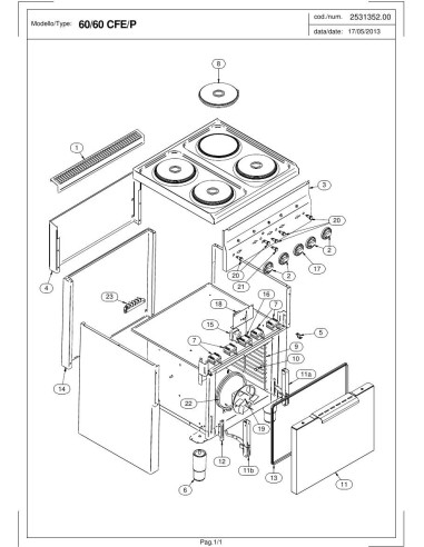 Pièces détachées MODULAR 60-60-CFE-P Annee 2013 