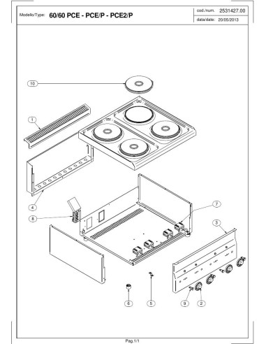 Pièces détachées MODULAR 60-60-PCE Annee 2013 