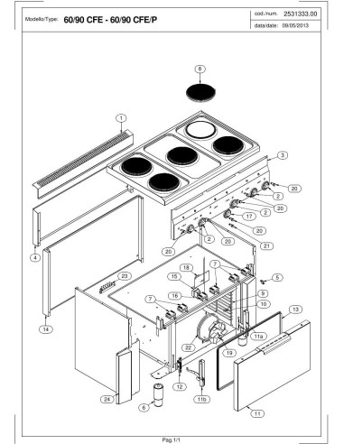 Pièces détachées MODULAR 60-90-CFE Annee 2013 