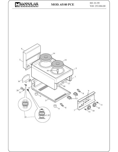 Pièces détachées MODULAR 65-40-PCE Annee 1999 