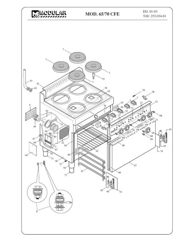 Pièces détachées MODULAR 65-70-CFE Annee 2003 