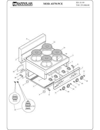 Pièces détachées MODULAR 65-70PCE Annee 1999 