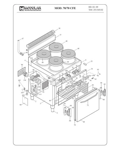 Pièces détachées MODULAR 70-70-CFE Annee 2009 