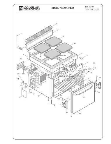 Pièces détachées MODULAR 70-70-CFEQ Annee 2009 