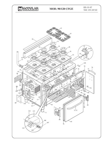 Pièces détachées MODULAR 90-120-CFGE Annee 2007 